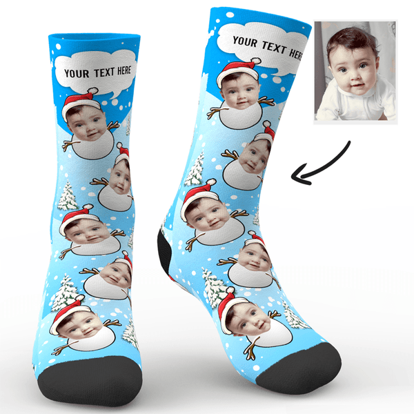 Weihnachts Socken Weihnachtsgeschenk Foto Socken Personalisiert Gesicht Socken Schneemann Name Socken