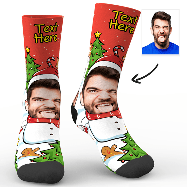 Weihnachts Socken Weihnachtsgeschenk Schneemann Foto Socken Personalisiert Gesicht Socken