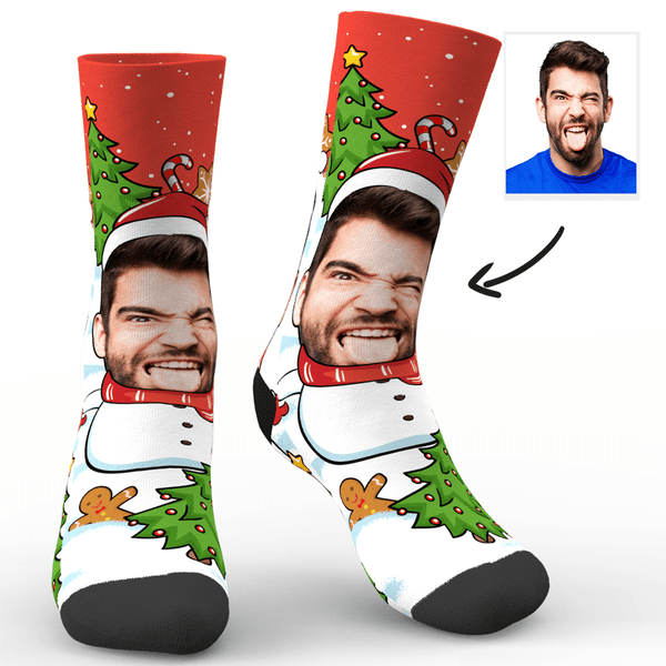 Weihnachts Socken Weihnachtsgeschenk Schneemann Foto Socken Personalisiert Gesicht Socken