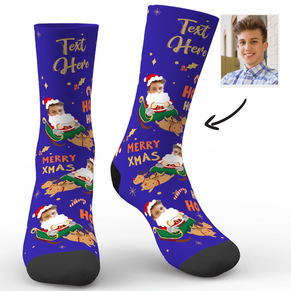 Weihnachts Socken Weihnachtsgeschenk Foto Socken Personalisiert Gesicht Socken Name Socken Weihnachtsmann & Elch