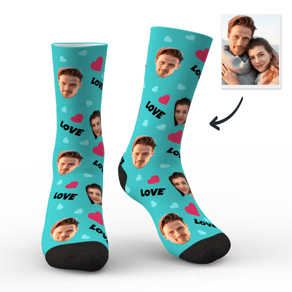 Kundendefinierte Liebe Gesicht Foto Socken