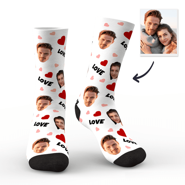 Kundendefinierte Liebe Gesicht Foto Socken