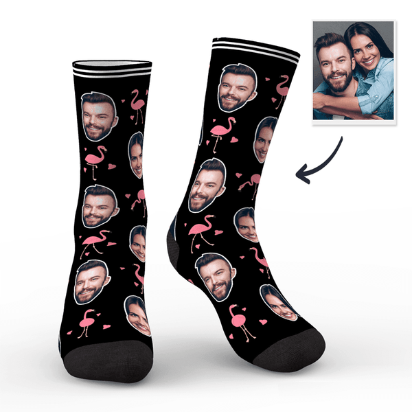 Paar Kundendefinierte Schwan Gesicht Foto Socken
