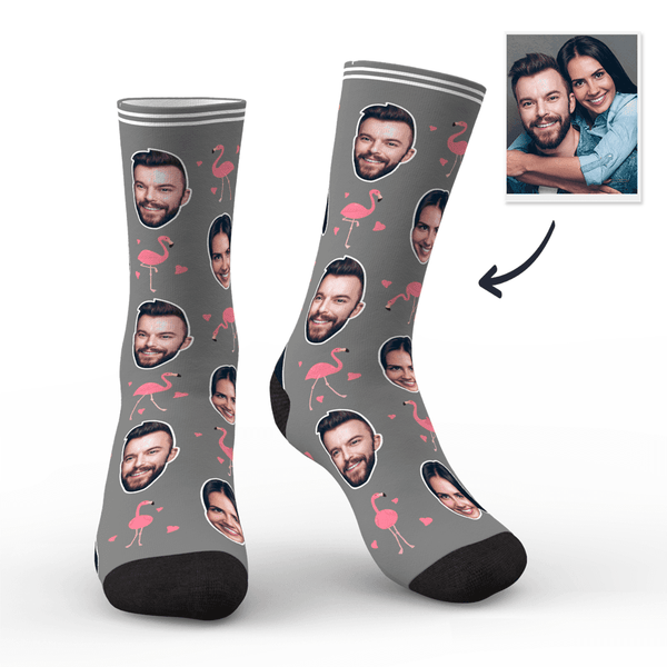 Paar Kundendefinierte Schwan Gesicht Foto Socken