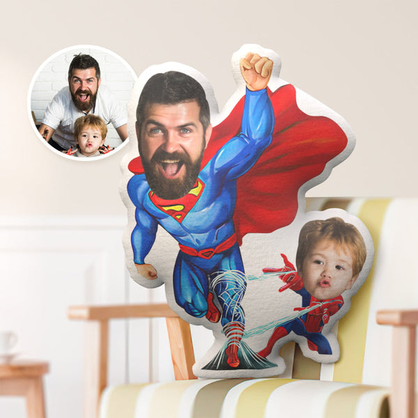 Vatertagsgeschenk Kundenspezifisches Gesichts-Kissen-Supervati mit Spinnenjungen-Art-Gesichts-Kissen