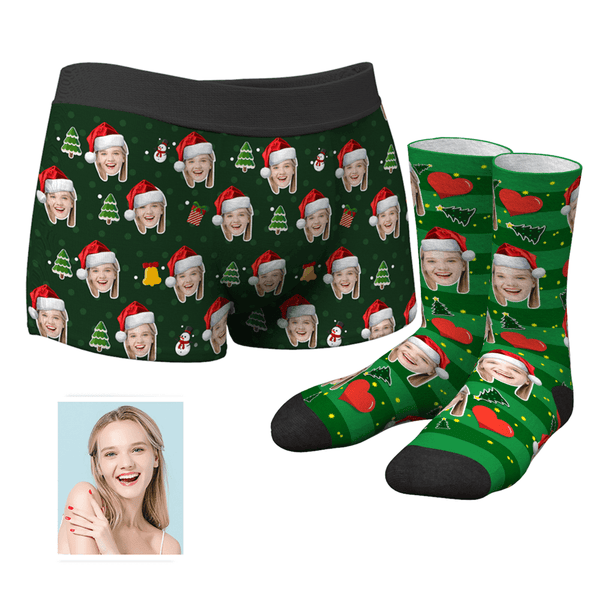 Foto Socken Gesicht Socken Weihnachten Herren Personalisierte Gesicht Boxershorts Unterhose& Socken Boxersocken Set