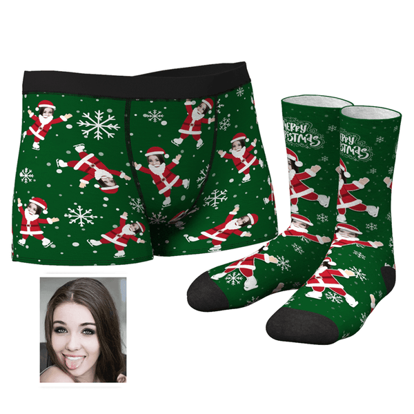 Foto Socken Gesicht Socken Herren Fröhliche Weihnachten Gesicht Auf Körper Boxershorts Socken Set