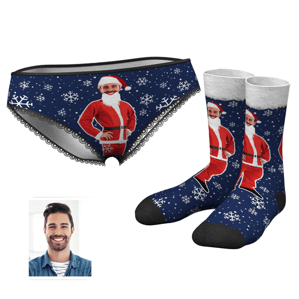 Foto Socken Gesicht Socken Frohe Weihnachten Herz Höschen Socken Gedruckt Gesicht Liebhaber Set