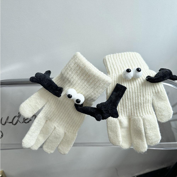 1 Paar Warme Winter-magnethandschuhe Für Damen, Touchscreen-handwärmer-handschuhe, Weihnachtsgeschenk Für Freundin