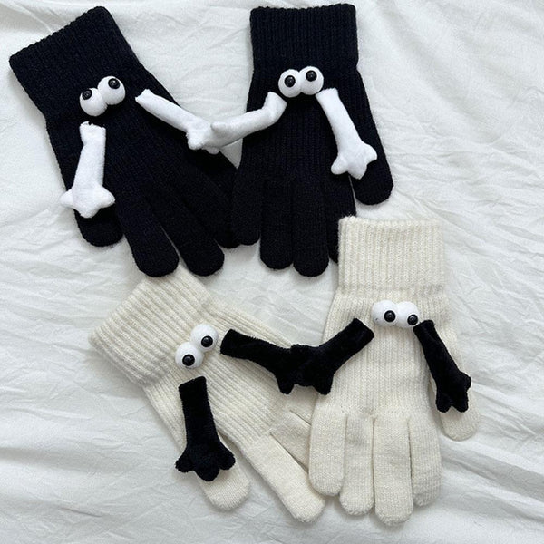 1 Paar Warme Winter-magnethandschuhe Für Damen, Touchscreen-handwärmer-handschuhe, Weihnachtsgeschenk Für Freundin
