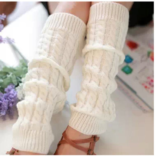 Wintersocken Damen Gestrickte Warme Socken Wollbeinsätze Überkniestrümpfe