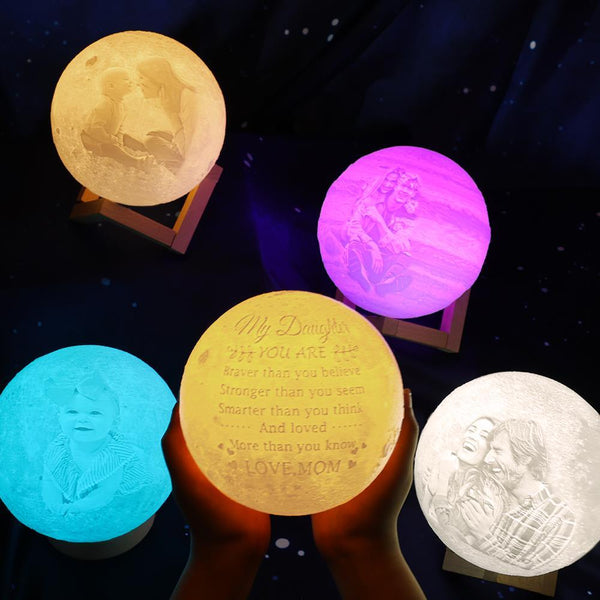 Benutzerdefinierte Fotolampe des 3D Gedruckte Gravierte Mondlampe