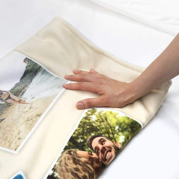 Zärtlicher Liebhaber Personalisierte Vlies Foto Decke mit 5 Fotos Vatertagsgeschenk