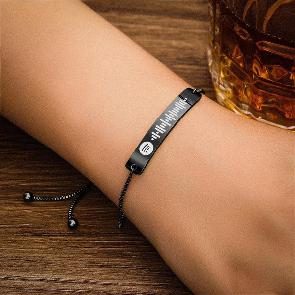 Personalisierte Geschenk Musik Code Musik Armband Rostfreier Stahl Kundenspezifisches Armband Silber