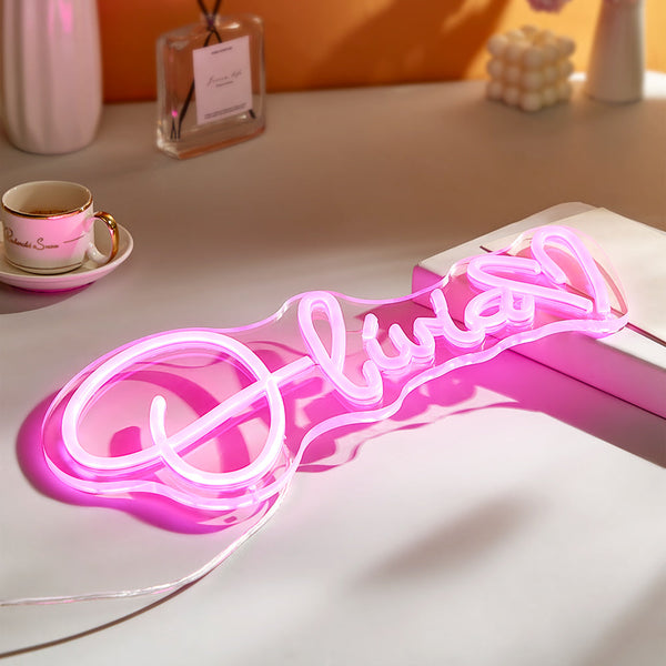 Benutzerdefinierte Name Rosa Verstellbare Lampe Personalisierte Liebe Herz Neon Zeichen Kinderzimmer Dekor