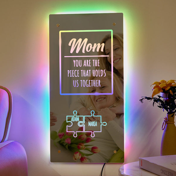 Personalisiertes Namensspiegellicht-mama-puzzle-familiengeschenk