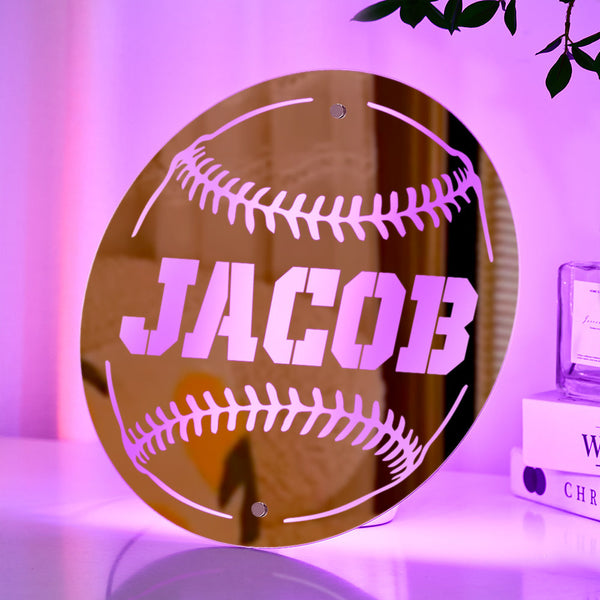 Personalisiertes Namens-baseball-spiegellicht-geschenk Für Freund
