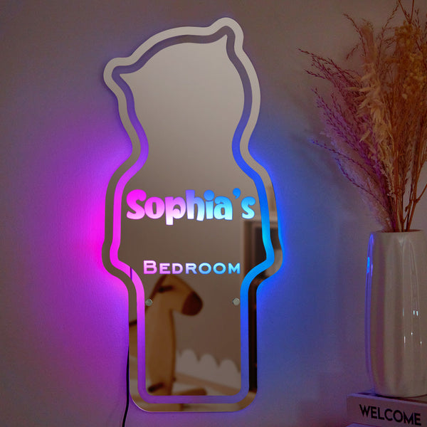 Personalisiertes Namensspiegellicht Kinderzimmer Bär Geschenk - dephotoblanket