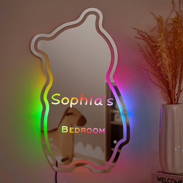 Personalisiertes Spiegellicht Mit Namen, Bär, Kindergeschenk - dephotoblanket