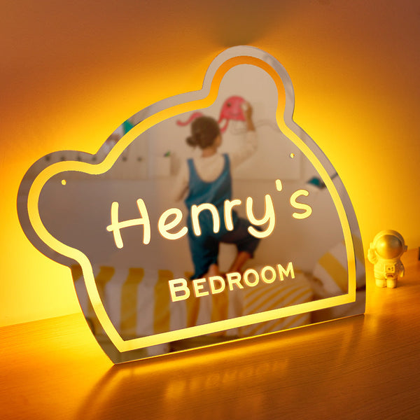 Personalisierter Namensspiegel, Lustiges Kinderzimmer-bär-geschenk
