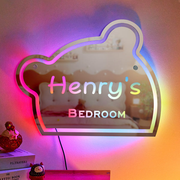 Personalisierter Namensspiegel, Lustiges Kinderzimmer-bär-geschenk - dephotoblanket