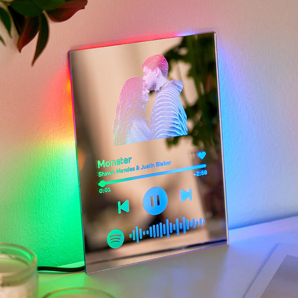 Benutzerdefinierte Spotify-code-spiegellampen-ornamente, Geschenk Für Paare