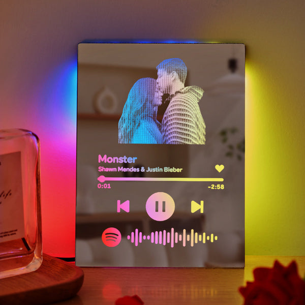 Benutzerdefinierte Spotify-code-spiegellampen-ornamente, Geschenk Für Paare - dephotoblanket